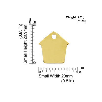 Red Dingo Brass "Dog House" Dog Tag