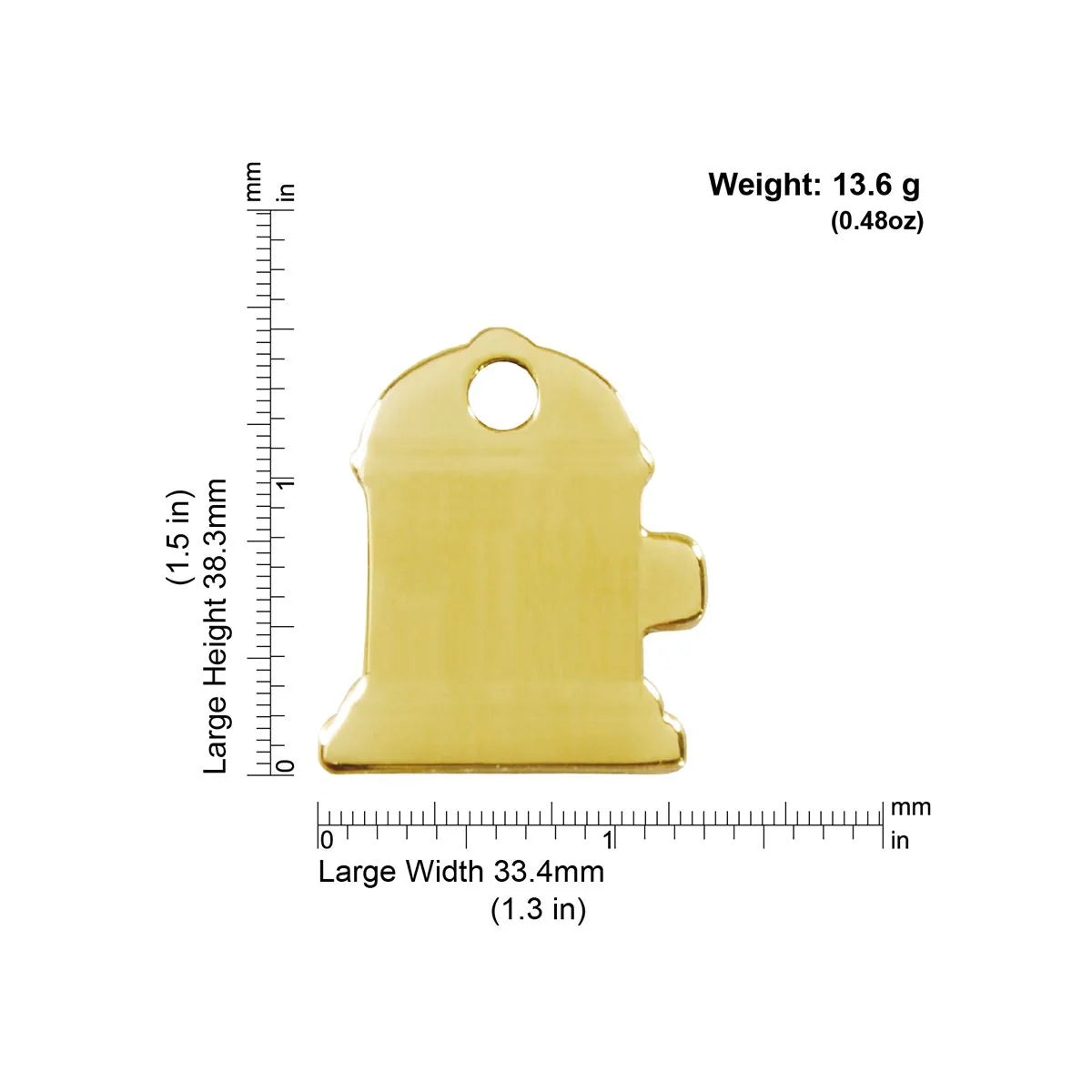 Red Dingo Brass "Fire Hydrant" Dog Tag