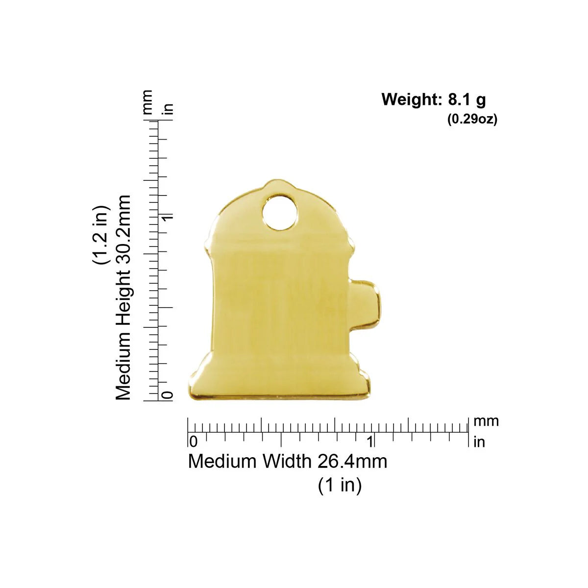 Red Dingo Brass "Fire Hydrant" Dog Tag