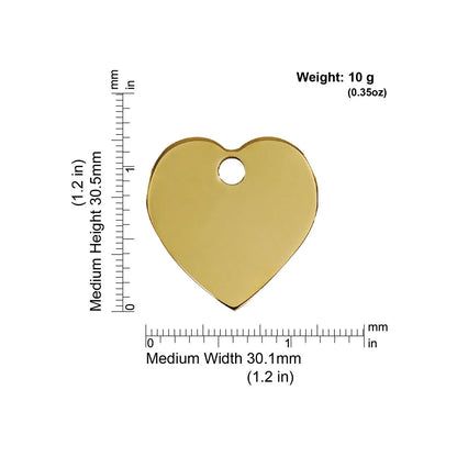 Red Dingo Brass "Heart" Pet Tag