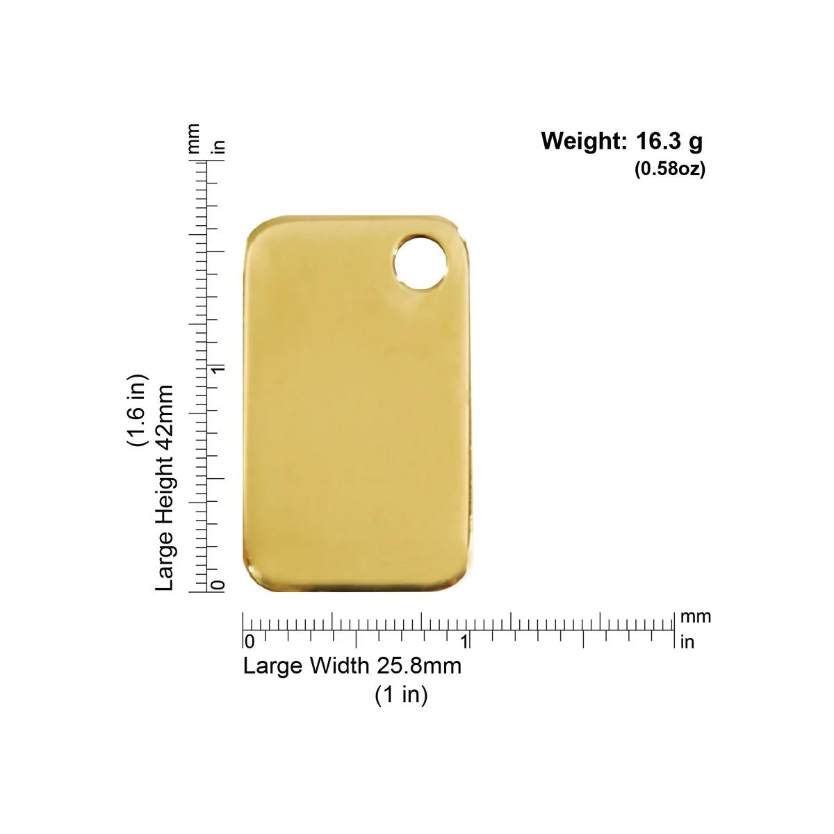 Red Dingo Brass "Rectangle" Dog Tag