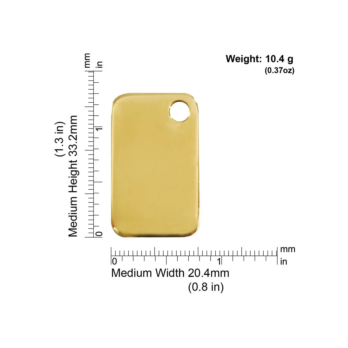 Red Dingo Brass "Rectangle" Dog Tag