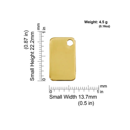 Red Dingo Brass "Rectangle" Dog Tag