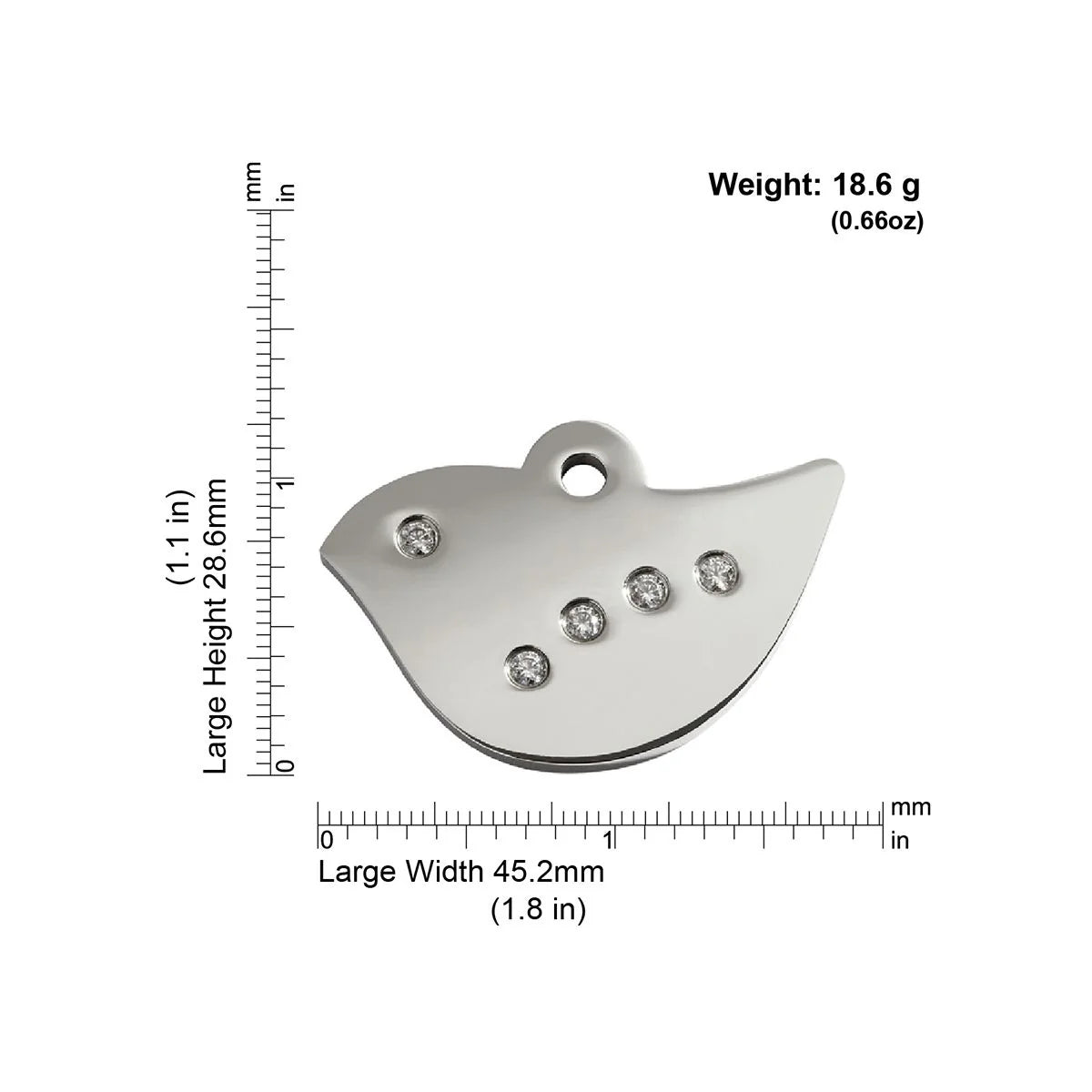 Red Dingo Diamante "Bird" Pet Tag