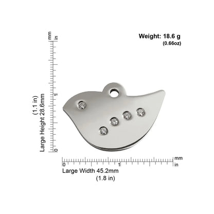 Red Dingo Diamante "Bird" Pet Tag