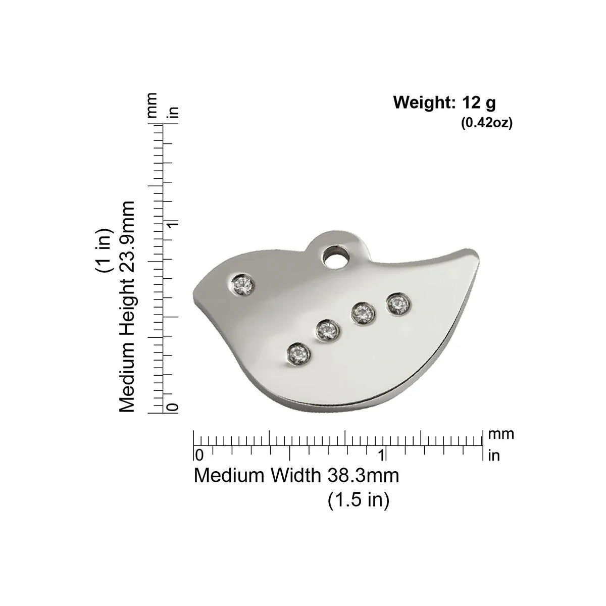 Red Dingo Diamante "Bird" Pet Tag