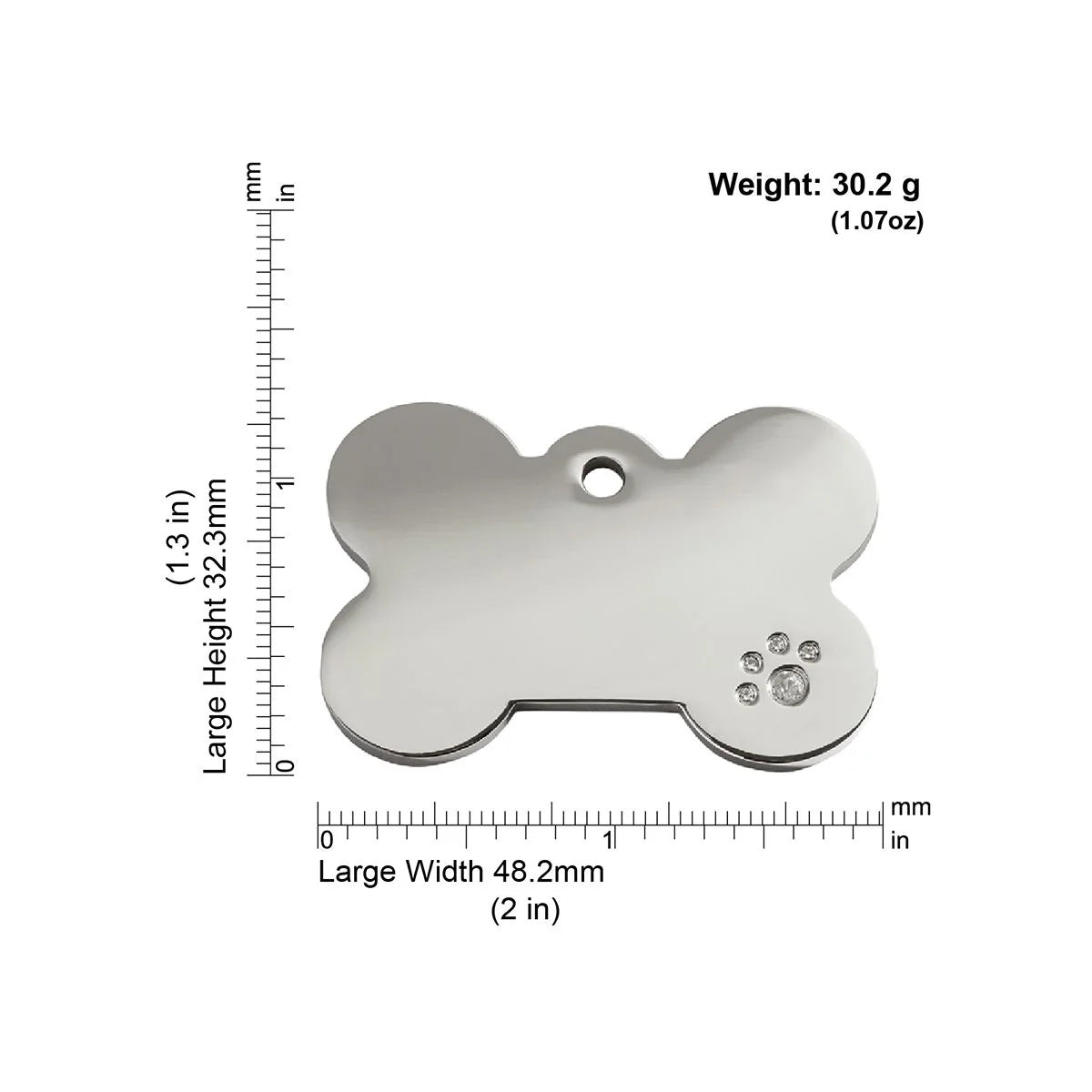 Red dingo Diamante "Bone" Pet Tag