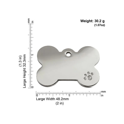 Red dingo Diamante "Bone" Pet Tag