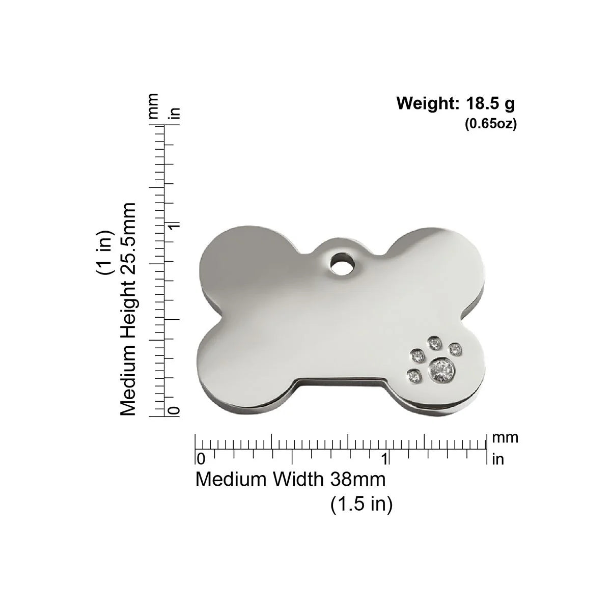 Red dingo Diamante "Bone" Pet Tag