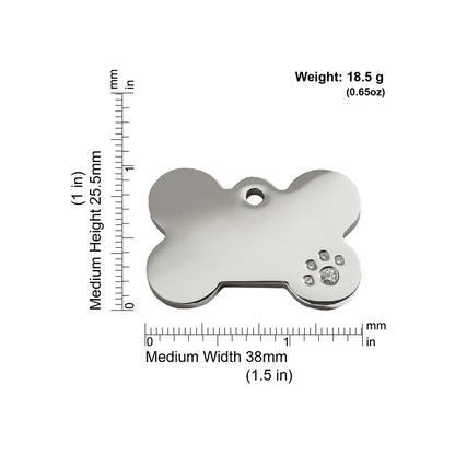 Red dingo Diamante "Bone" Pet Tag