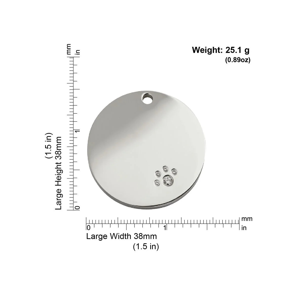 Red Dingo Diamante "Circle" Pet Tag