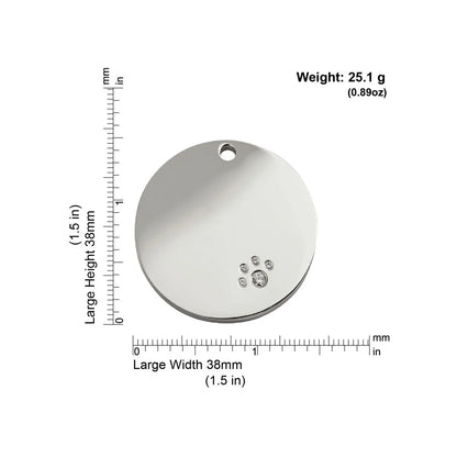 Red Dingo Diamante "Circle" Pet Tag