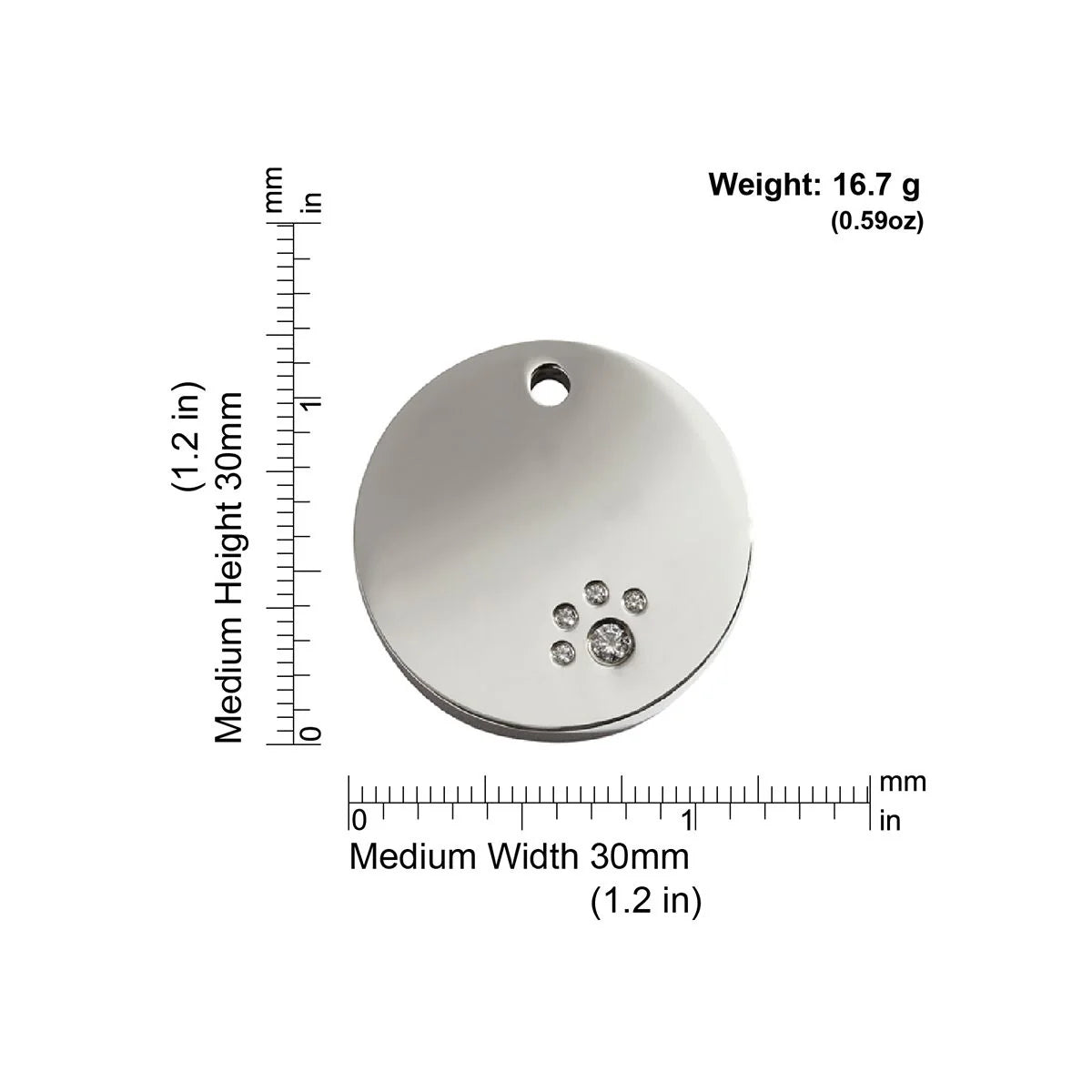 Red Dingo Diamante "Circle" Pet Tag