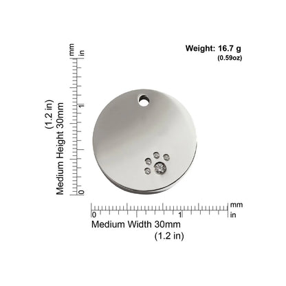 Red Dingo Diamante "Circle" Pet Tag