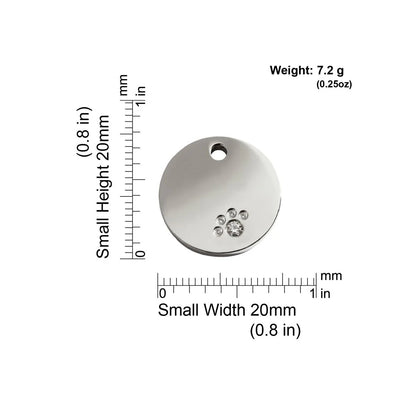 Red Dingo Diamante "Circle" Pet Tag