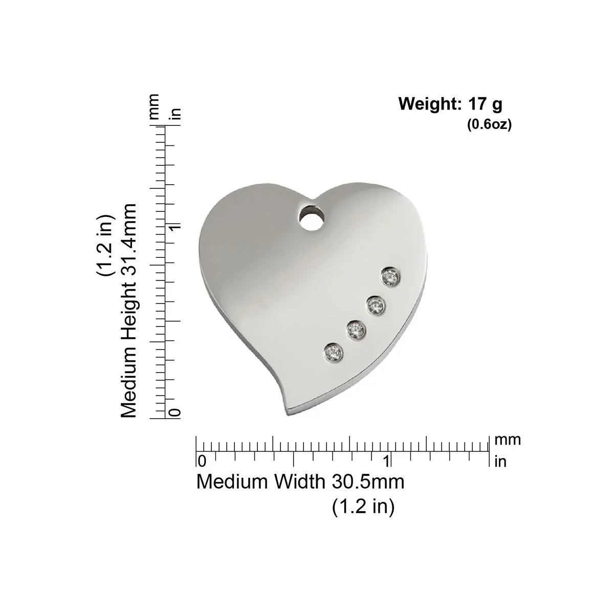 Red Dingo Diamante "Heart" Pet Tag