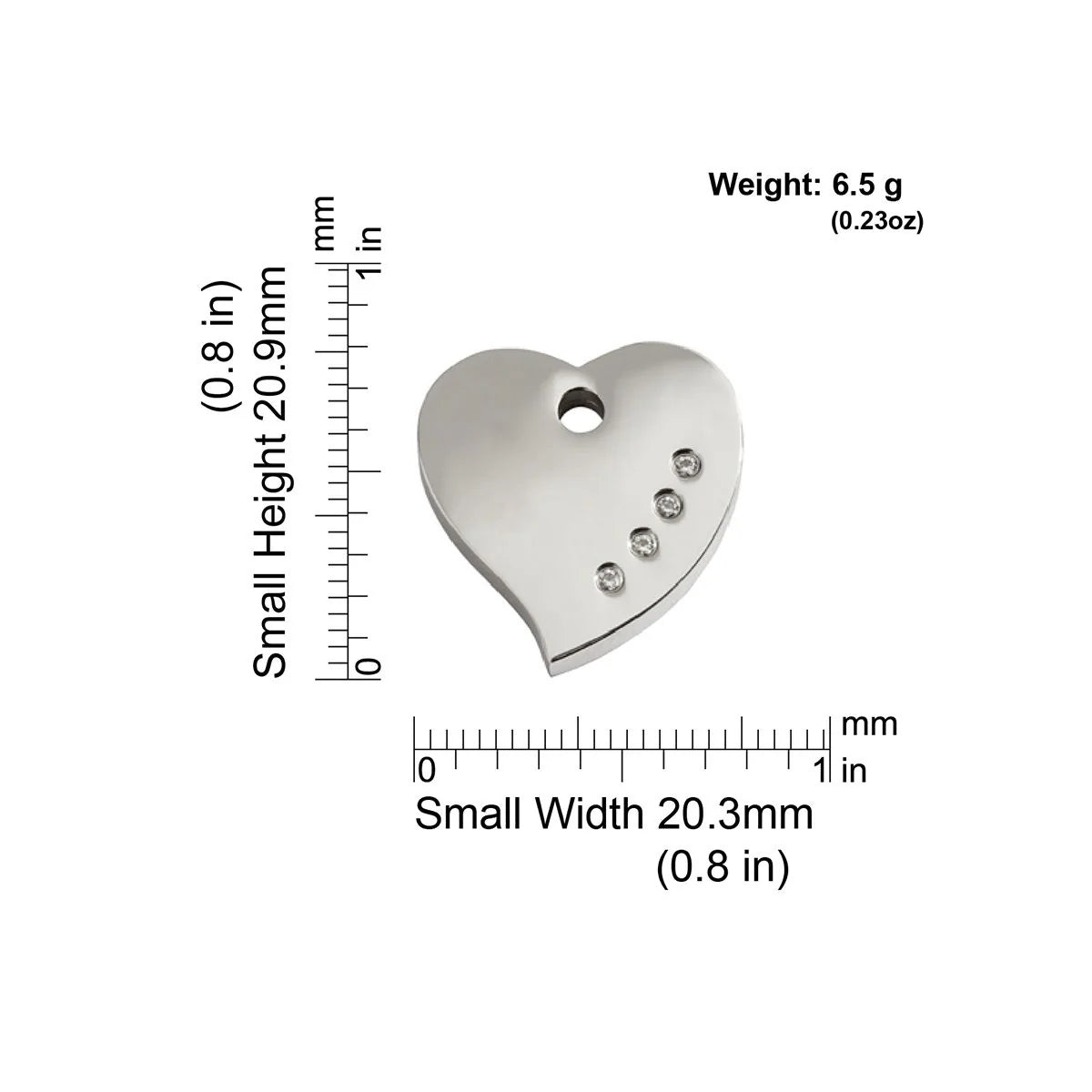 Red Dingo Diamante "Heart" Pet Tag