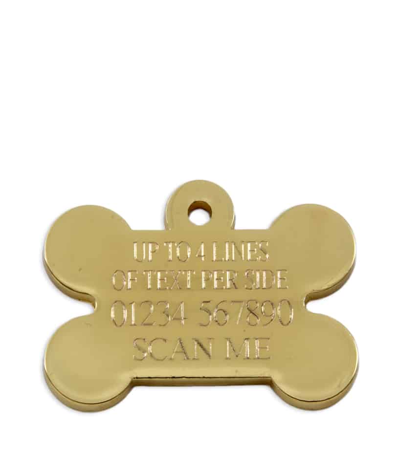 Tagiffany Luxury Pet ID Tag - Chunky Bone - Gold