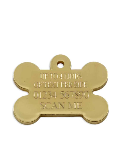 Tagiffany Luxury Pet ID Tag - Chunky Bone - Gold