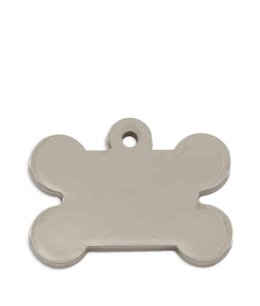 Tagiffany Luxury Pet ID Tag - Chunky Bone - Chrome