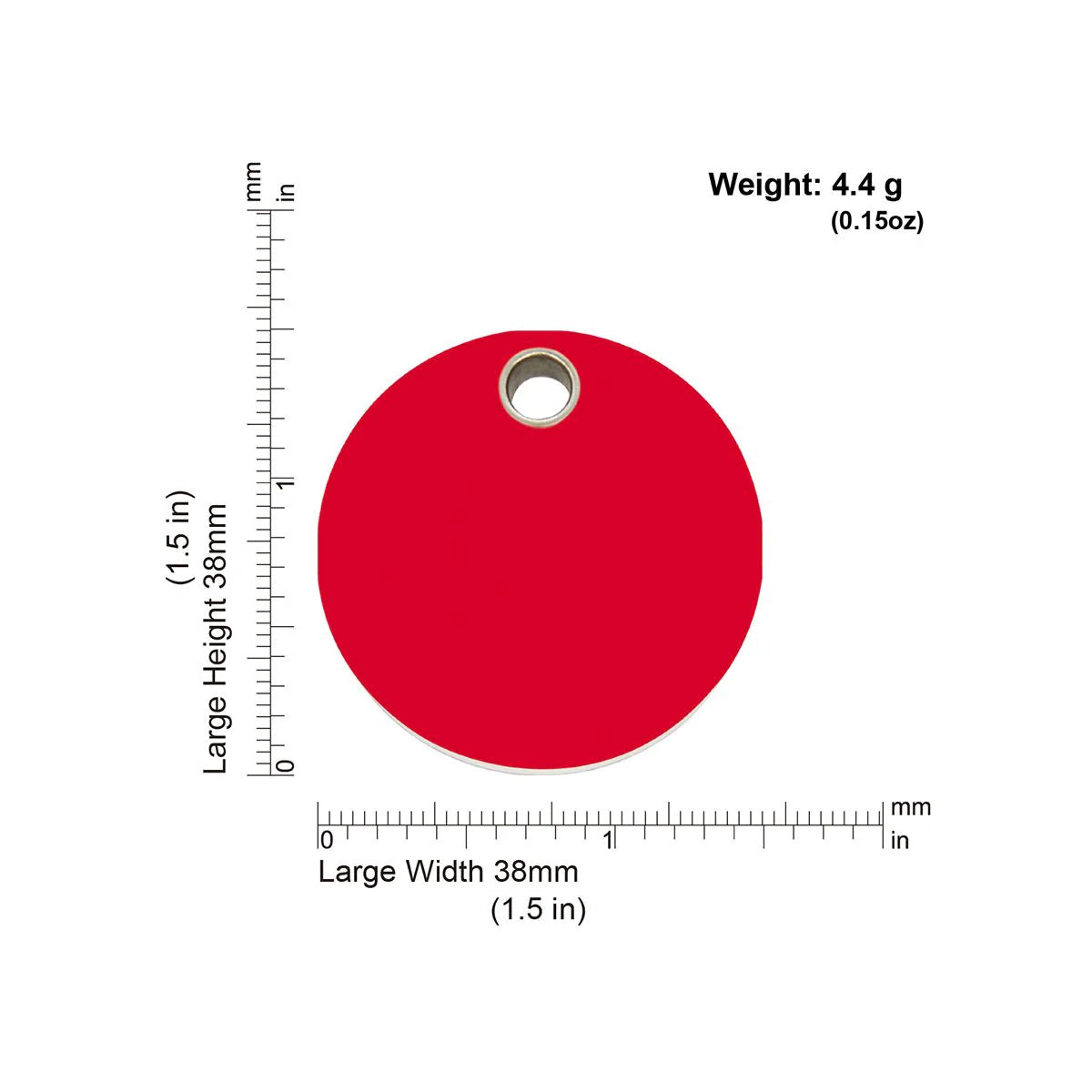 Red Dingo Plastic "Circle" Dog Tag