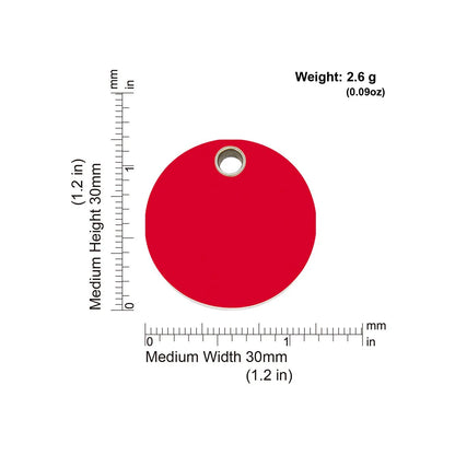 Red Dingo Plastic "Circle" Dog Tag