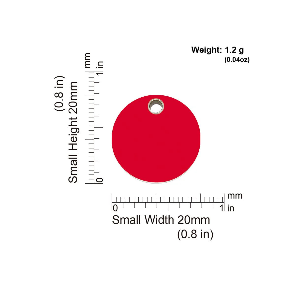 Red Dingo Plastic "Circle" Dog Tag