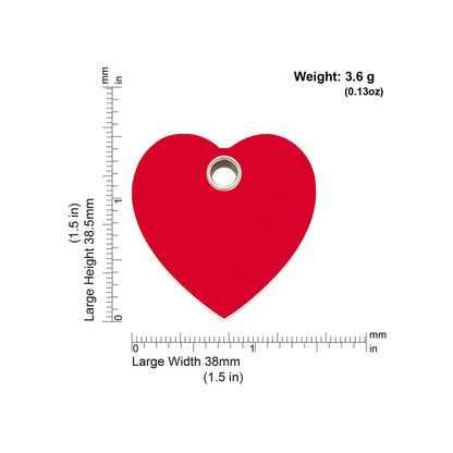 Red Dingo Plastic "Heart" Dog Tag