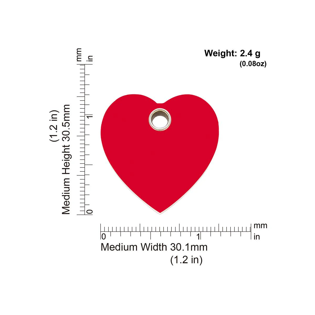 Red Dingo Plastic "Heart" Dog Tag