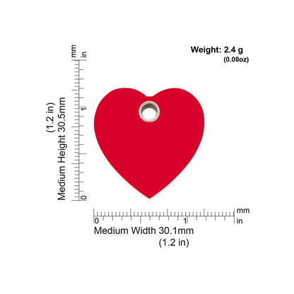 Red Dingo Plastic "Heart" Dog Tag