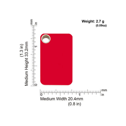 Red Dingo Plastic "Rectangle" Dog Tag
