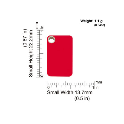 Red Dingo Plastic "Rectangle" Dog Tag