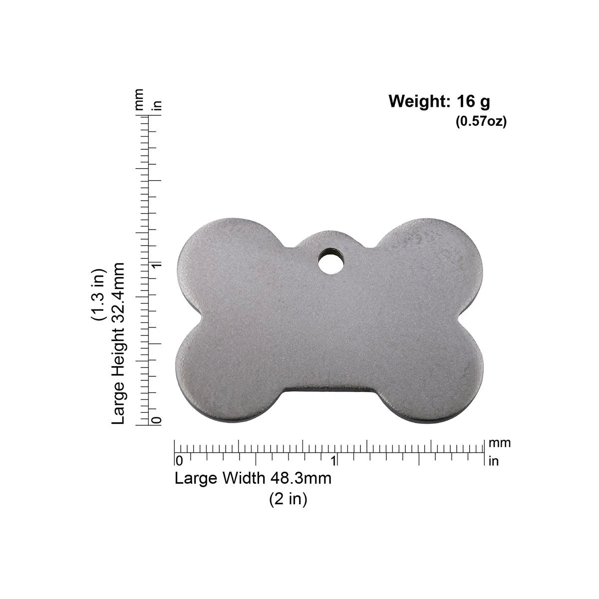 Red Dingo Titanium "Bone" Dog Tag