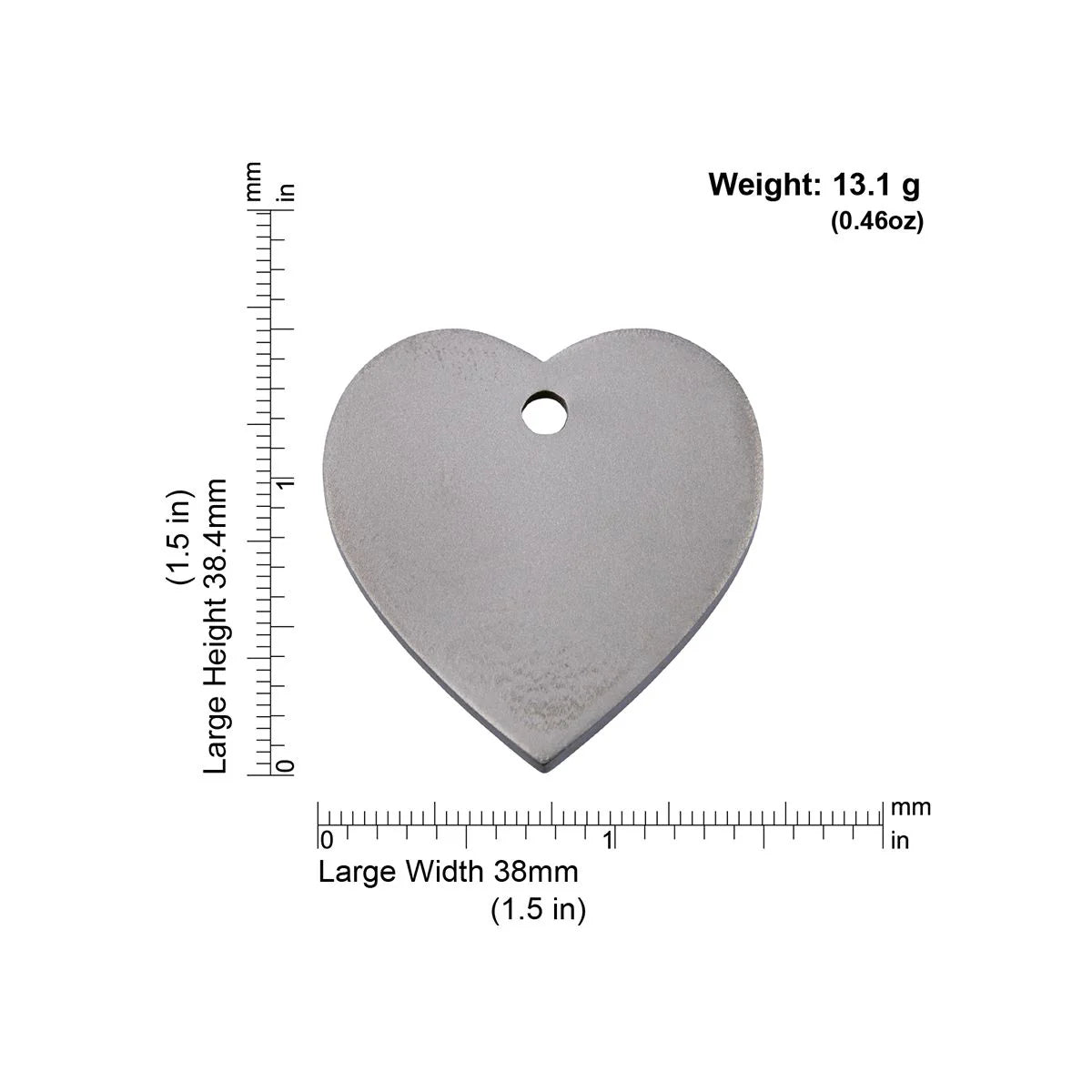 Red Dingo Titanium "Heart" Pet Tag