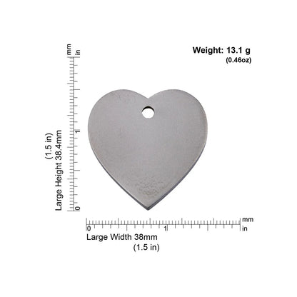 Red Dingo Titanium "Heart" Pet Tag