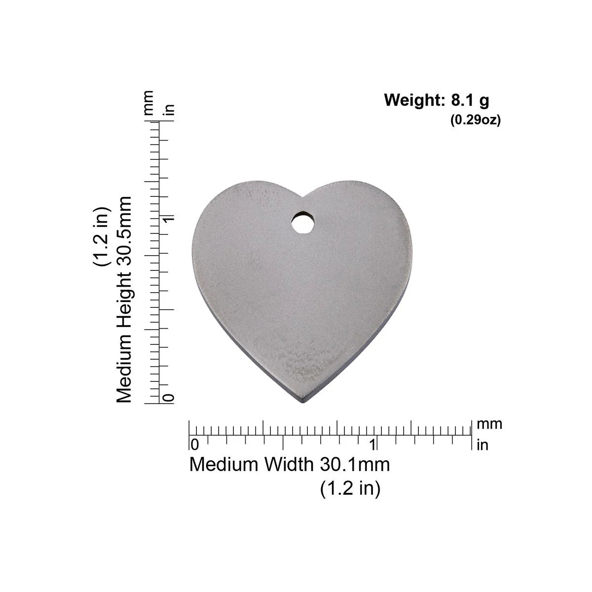 Red Dingo Titanium "Heart" Pet Tag