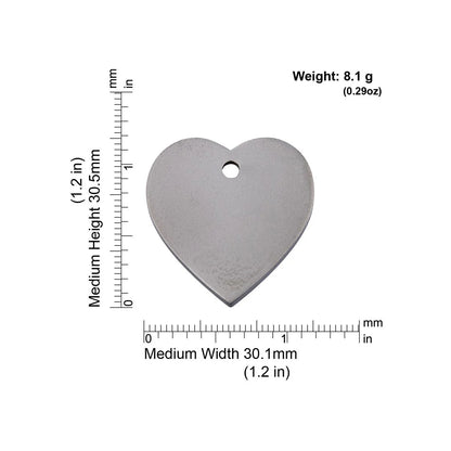 Red Dingo Titanium "Heart" Pet Tag