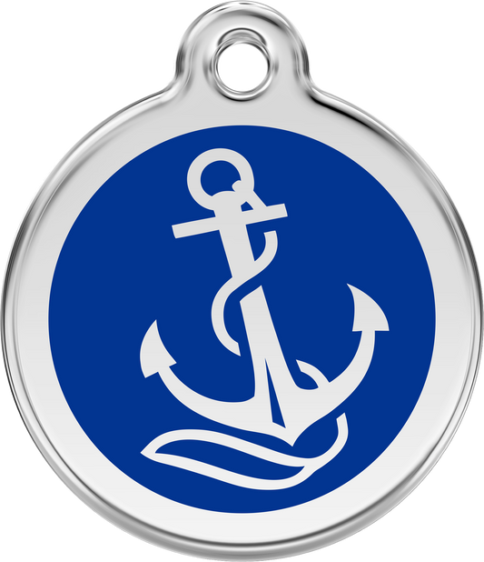 Red Dingo "Anchor" Enamel Dog Tag