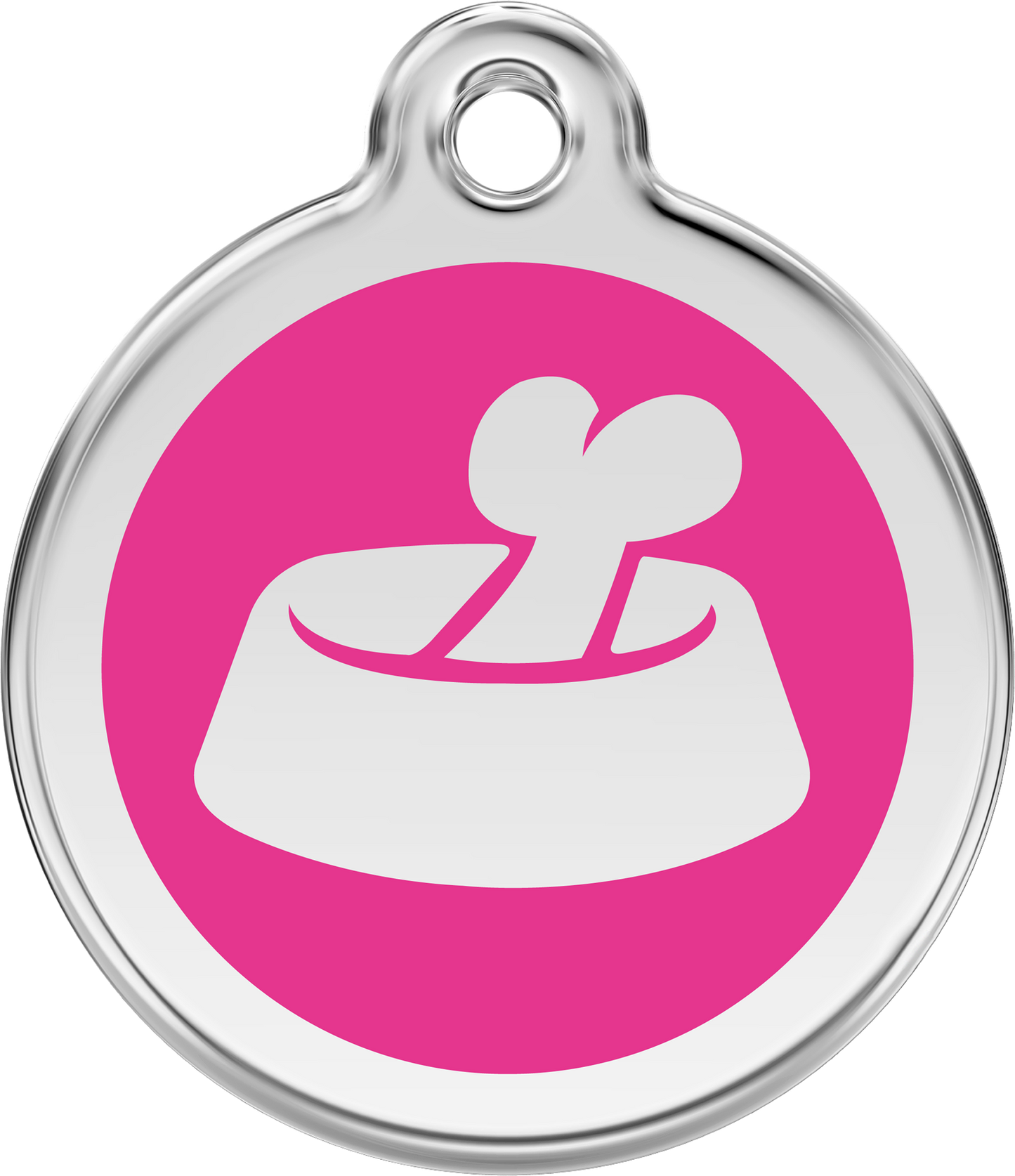 Red Dingo Enamel Dog Tag - Bone in a Bowl