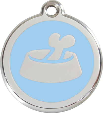 Red Dingo Enamel Dog Tag - Bone in a Bowl