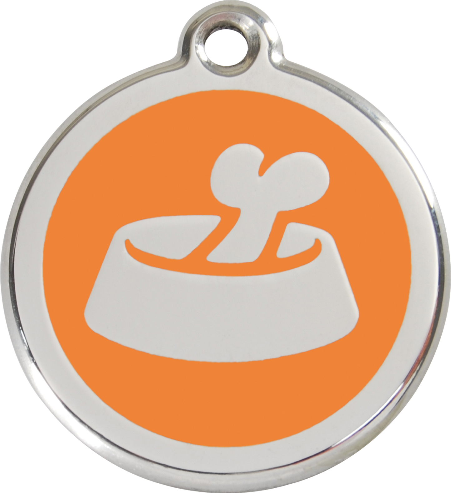 Red Dingo Enamel Dog Tag - Bone in a Bowl
