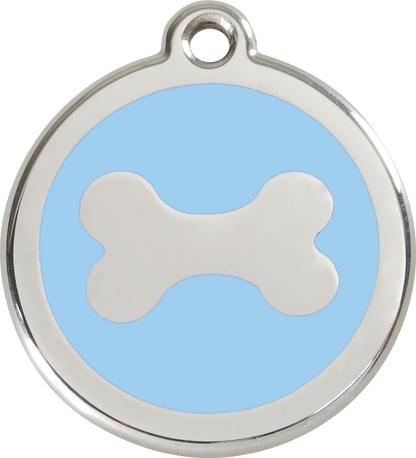 Red Dingo Enamel Dog Tag - Bone
