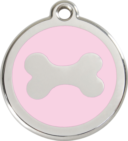 Red Dingo Enamel Dog Tag - Bone