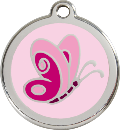 Red Dingo Enamel Dog Tag - Butterfly