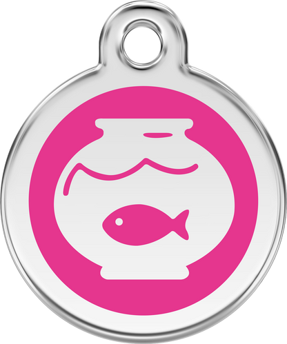 Red Dingo Enamel Cat Tag - Fish Bowl