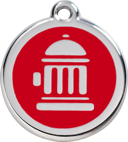 Red Dingo Enamel Dog Tag - Fire Hydrant