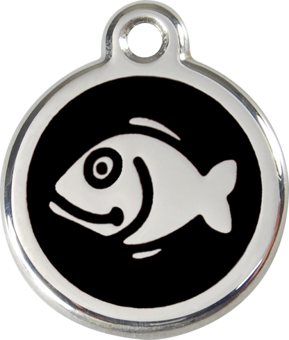 Red Dingo Enamel Cat Tag - Fish