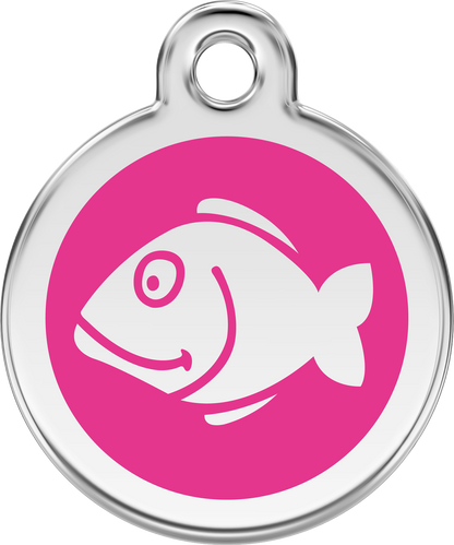 Red Dingo Enamel Cat Tag - Fish