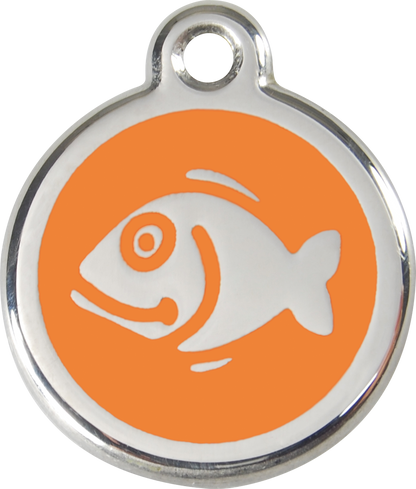 Red Dingo Enamel Cat Tag - Fish