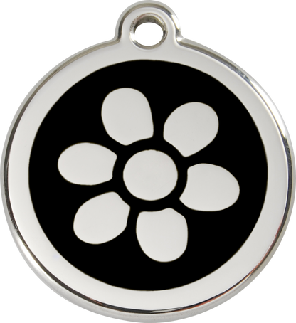 Red Dingo Enamel Dog Tag - Flower